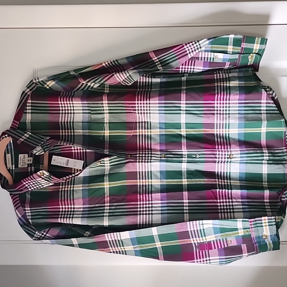 J. CREW Indian Madras Button Down Shirt SZ M NWT